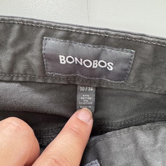 Bonobos Pants Mens 30x33 Gray Slim Fit 5-Pocket Stretch Cotton Casual Twill - Picture 3 of 9